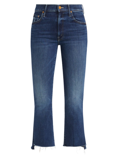 Mother The Insider Crop High-waist Bad Reputation Bootcut Jean In Blue