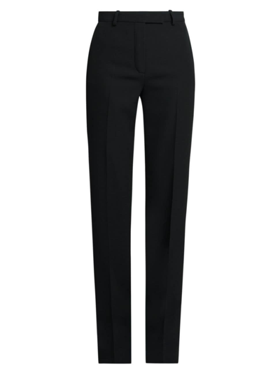 Versace Women's Grain De Poudre Wool Pants In Black