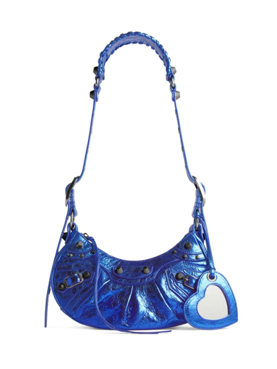 Balenciaga Women's Le Cagole Xs Shoulder Bag Metallized In Royal Blue