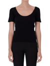 Endless Rose Short Sleeve Ribbed Sweater In Black