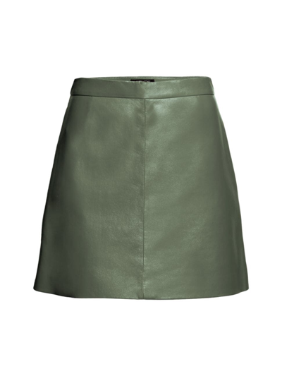 As By Df Women's Dallas Recycled Leather Skirt In Military Green