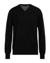Alpha Studio Man Sweater Black Size 44 Wool, Lambskin