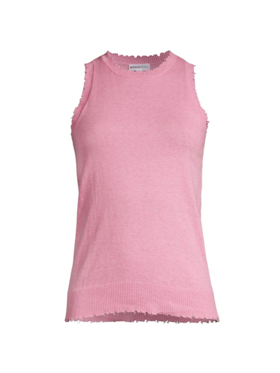Minnie Rose Muscle Crew Tee In Limelight In Pink