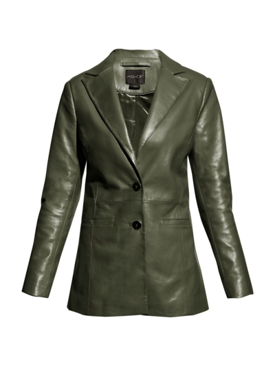 As By Df Women's Dallas Recycled Leather Blazer In Military Green