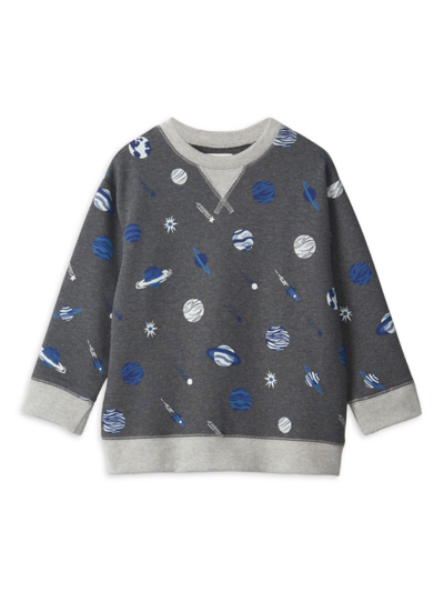 Hatley Little Boy's & Boy's Space Explorer Sweatshirt In Charcoal Grey Melange