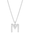 Brook & York Women's Blaire Sterling Silver & 0.3-1.1 Tcw Lab-grown Diamond Initial Pendant Necklace In Initial M