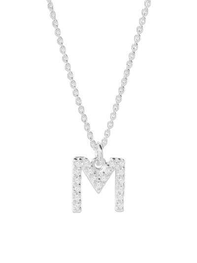 Brook & York Women's Blaire Sterling Silver & 0.3-1.1 Tcw Lab-grown Diamond Initial Pendant Necklace In Initial M