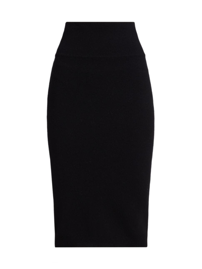 Saks Fifth Avenue Women's Collection Cashmere Pencil Midi-skirt In Black