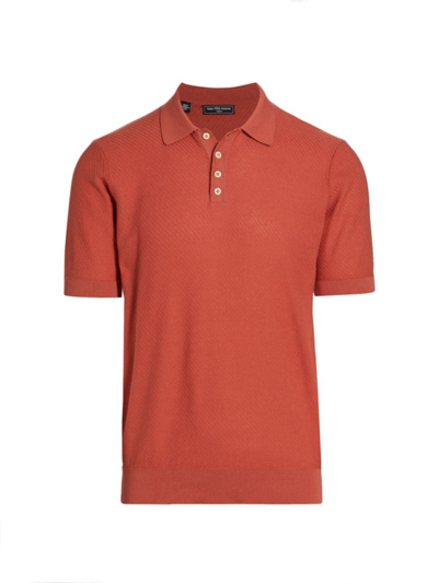 Saks Fifth Avenue Men's Slim-fit Knit Polo Shirt In Red