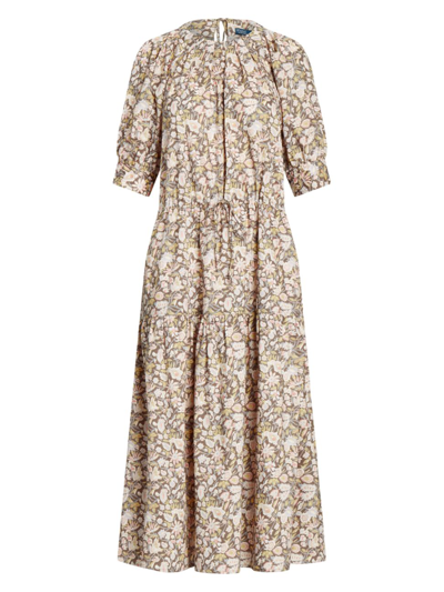 Polo Ralph Lauren Floral-print Poplin Midi Dres In Vintage Wildflower