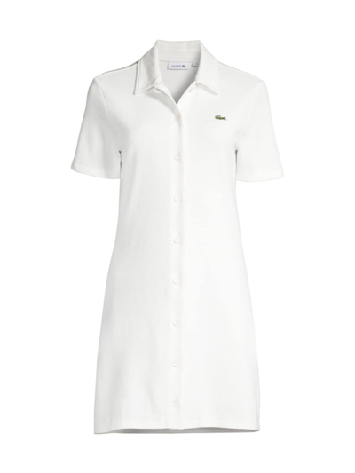 Lacoste Women's Cotton-blend Polo Minidress In White