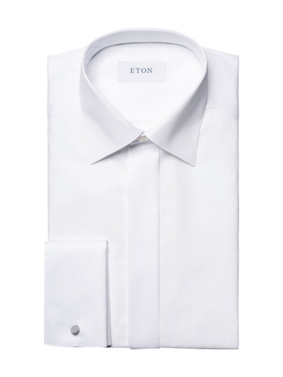 Eton Contemporary-fit Tonal Satin Striped Formal Shirt In White