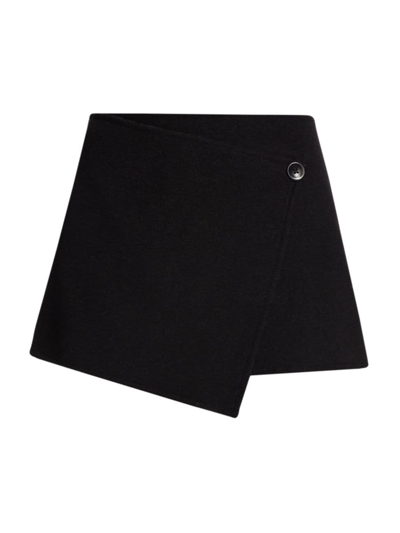 Proenza Schouler White Label Women's Melton Double-face Miniskirt In Black,steel Grey