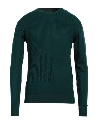 Yes Zee By Essenza Man Sweater Emerald Green Size 3xl Viscose, Nylon