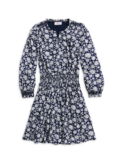 Vineyard Vines Little Girl's & Girl's Smocked Long-sleeve Dress In Ivy Floral