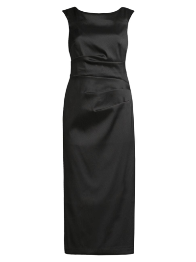 Aidan Mattox Women's Draped Mikado Sheath Dress In Black