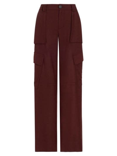 Vince Women's Wool-blend Cargo Trousers In Dark Cinnamon