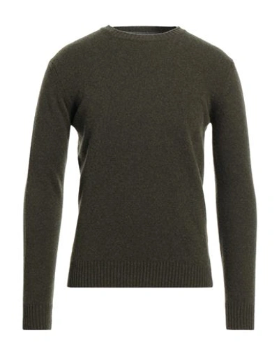 Retois Man Sweater Military Green Size M Merino Wool In Green