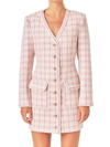 Endless Rose Plaid Mod Mini Dress In Pink Multi