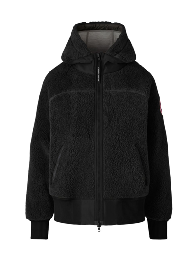 Canada Goose Simcoe Fleece Zip-up Hooded Jacket In Black