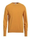 Molo Eleven Man Sweater Ocher Size Xl Alpaca Wool, Nylon In Yellow
