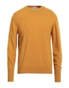 Molo Eleven Man Sweater Marigold Size Xl Alpaca Wool, Nylon In Yellow