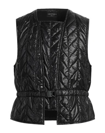 Emporio Armani Man Jacket Black Size 44 Polyamide, Polyester, Pvc - Polyvinyl Chloride, Polyurethane
