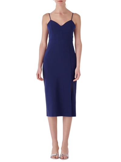 Endless Rose Women's Strappy Midi Pencil Dress In Navy