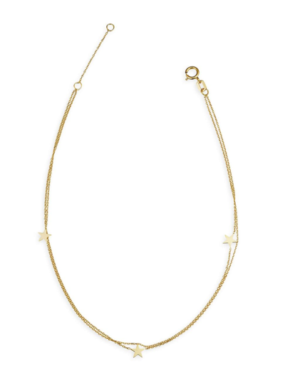 Oradina Women's 14k Yellow Solid Gold Starry-eyed Anklet In Yellow Gold