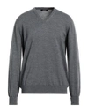 Alpha Studio Man Sweater Light Grey Size 46 Merino Wool In Grey
