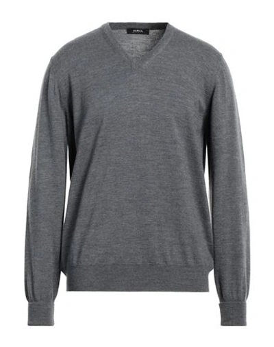 Alpha Studio Man Sweater Light Grey Size 46 Merino Wool