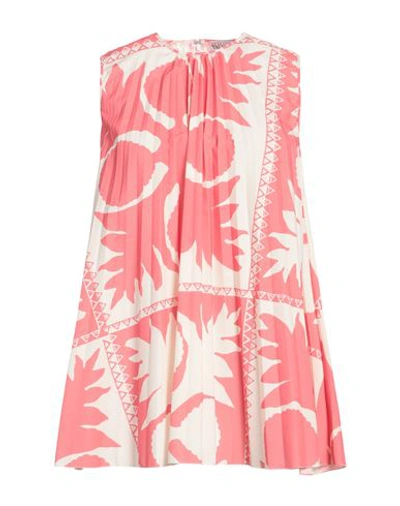 Red Valentino Woman Top Coral Size 6 Polyester, Cotton