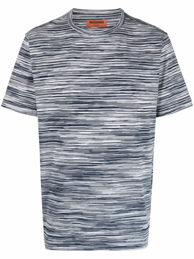Missoni Striped Knitted Crewneck T In Grey