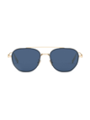 Dior Men's Neo Ru 56mm Round Sunglasses In Gold