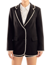 ENDLESS ROSE WOMEN'S PEARL-TRIMMED BLAZER