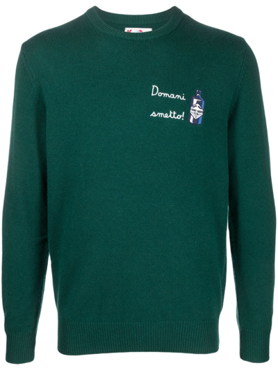 Mc2 Saint Barth Domani Smetto Embroidery Sweater In Green