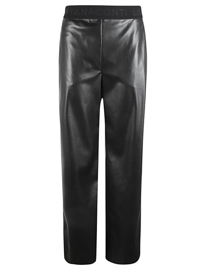 Liviana Conti Faux Leather Trousers In Black