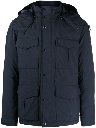 Woolrich Flap-pocket Padded Jacket In Blue