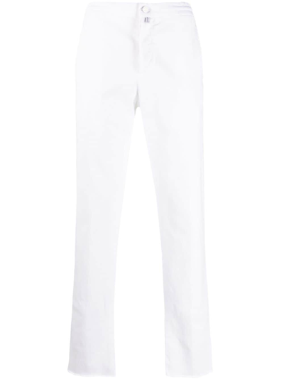 Kiton Cotton Blend Drawstring Trousers In White