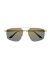 Cartier Men's Square Rimless Metal Sunglasses In 003 Gold