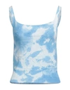 Pinko Woman Top Light Blue Size M Viscose, Acrylic, Polyester