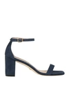 Stuart Weitzman Woman Sandals Midnight Blue Size 8 Soft Leather