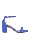 Stuart Weitzman Woman Sandals Bright Blue Size 5.5 Soft Leather