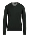 Alpha Studio Man Sweater Dark Green Size 44 Merino Wool, Lambskin