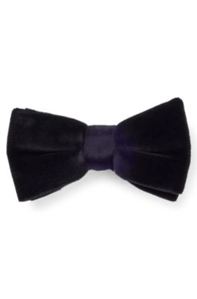 Hugo Boss Bow Tie In Cotton Velvet In Black