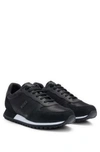 Hugo Boss Running-style Trainers In Mixed Materials With Logo Details In Black