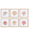 NAPA HOME & GARDEN NAPA HOME & GARDEN SET OF 6 COLORFUL CHRYSANTHEMUM PRINTS