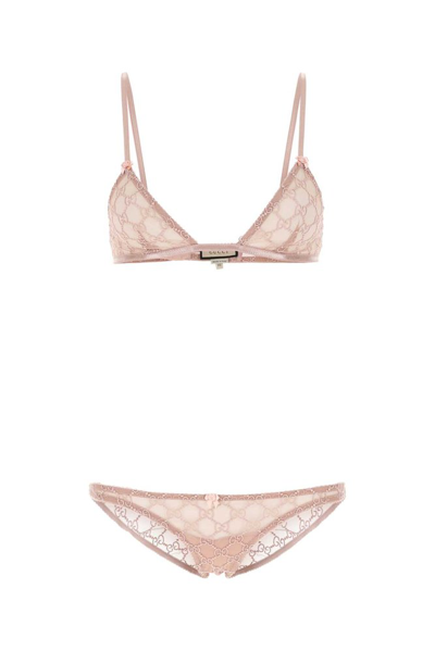 Gucci Gg Tulle Lingerie Set In Pink