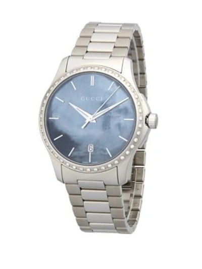 Gucci Silvertone Mother-of-pearl Dial Watch