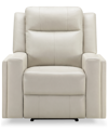 Abbyson Living Rhodes 37.5" Top-grain Leather Manual Recliner In Ivory